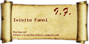 Ivisits Fanni névjegykártya